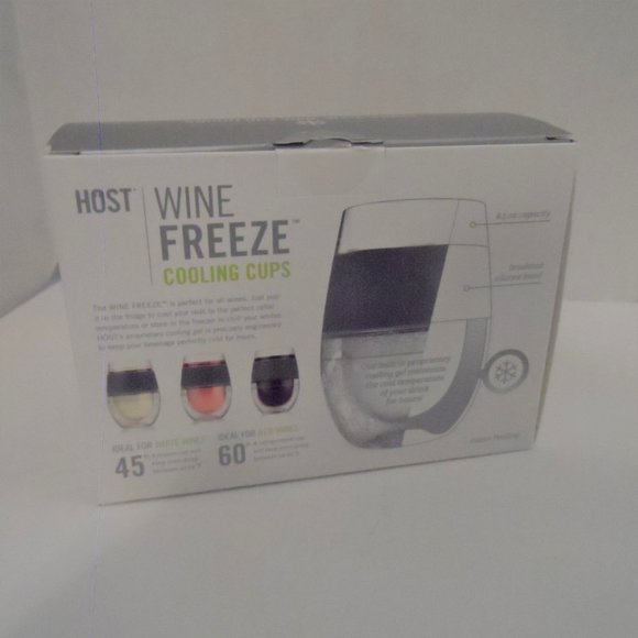 Host Dining Nwt Host Wine Freeze Cooling Cups Set Of 2 Grey Poshmark